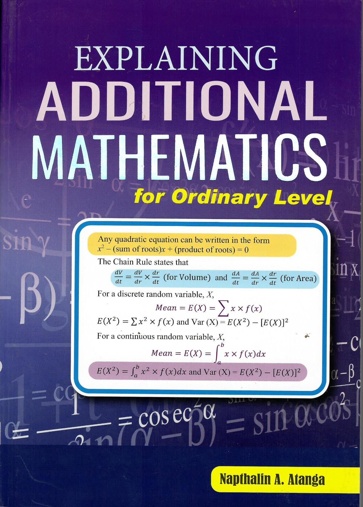 Explainingdditional Mathematics Ordinary Level
